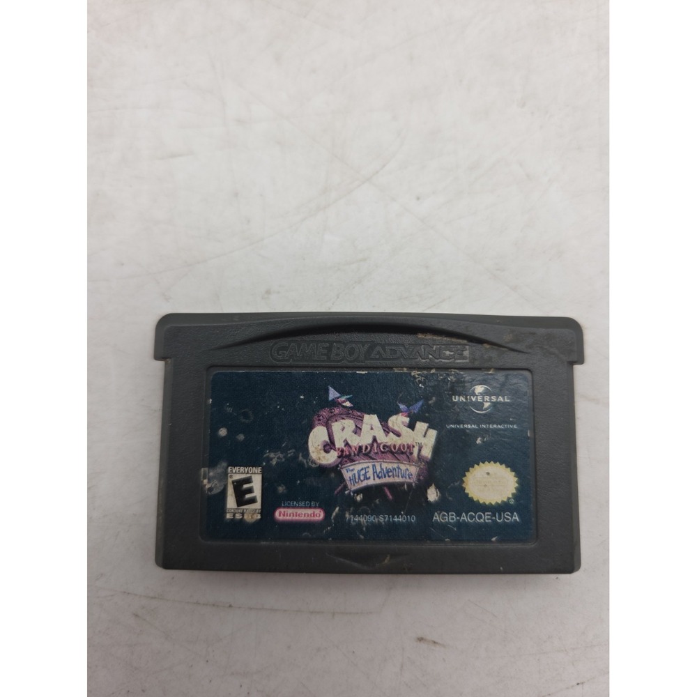Crash Bandicoot: The Huge Adventure (Game Boy Advance, 2002) GBA Cartridge Testd